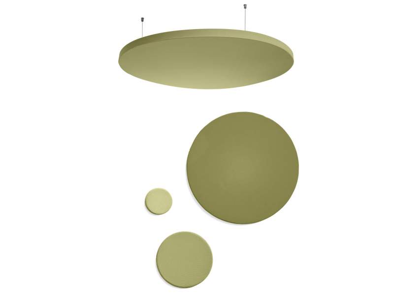 Akustik Deckenabsorber grün Wandabsorber B11, Akustikelemente Wing round