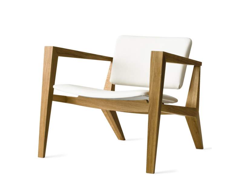 Design Loungesessel Büro Loungemöbel Holz Sessel weiss Skandiform, Conica
