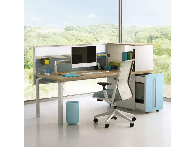 Schreibtisch Holz Büromöbel Schreibtische Büro, HAWORTH, Epure Tischsystem