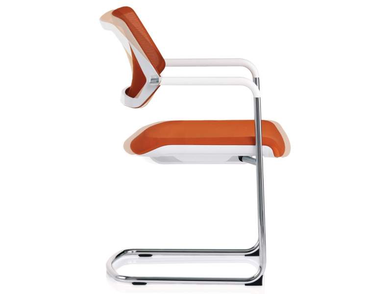 Freischwinger orange Besucherstuhl Besucherstühle mit Armlehnen Konferenzstuhl Steelcase QiVi
