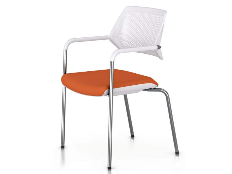 Besucherstuhl orange Besucherstühle mit Armlehnen Konferenzstuhl Steelcase QiVi