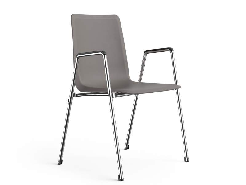 Besucherstuhl grau Besucherstühle mit Armlehnen Konferenzstühle Cafeteria Stühle Brunner first place