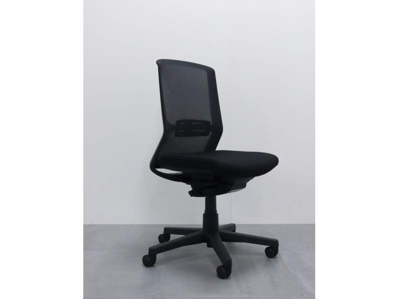Ergonomischer Bürostuhl Stoffbezug Netz Bürodrehstuhl schwarz BWW 1585