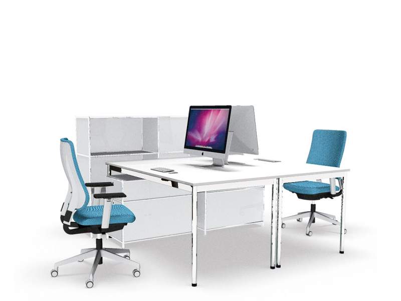 Bürotisch weiss Bürotische Schreibtische System 4 Tische