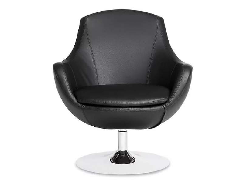 Loungesessel schwarz Leder Sessel Lounge kim Stahlmöbel Cardinale