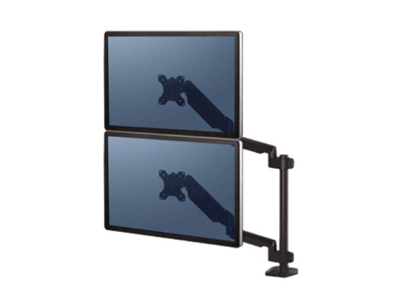 Monitorhalter Tischhalterungen Monitorhalterungen Fellowes Platinum Series vertikaler Doppelarm - Schwarz