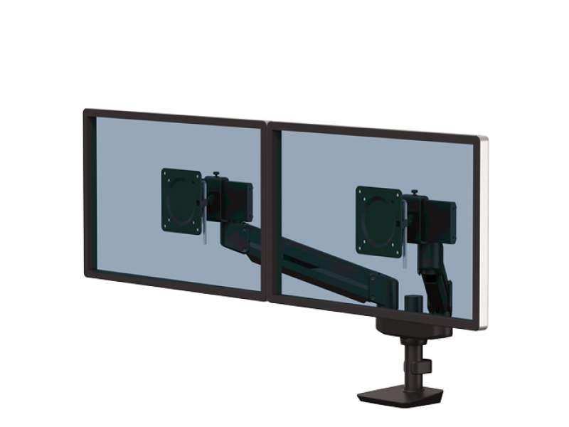 Monitorhalter Tischhalterungen schwarz Monitorhalterungen Fellowes Tallo™ Doppel Kompakt Monitorarm