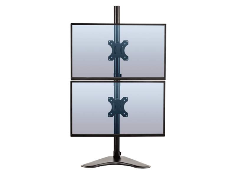 Monitorhalter Tischhalterungen schwarz Monitorhalterungen Fellowes Freistehender vertikaler Doppel Monitorarm