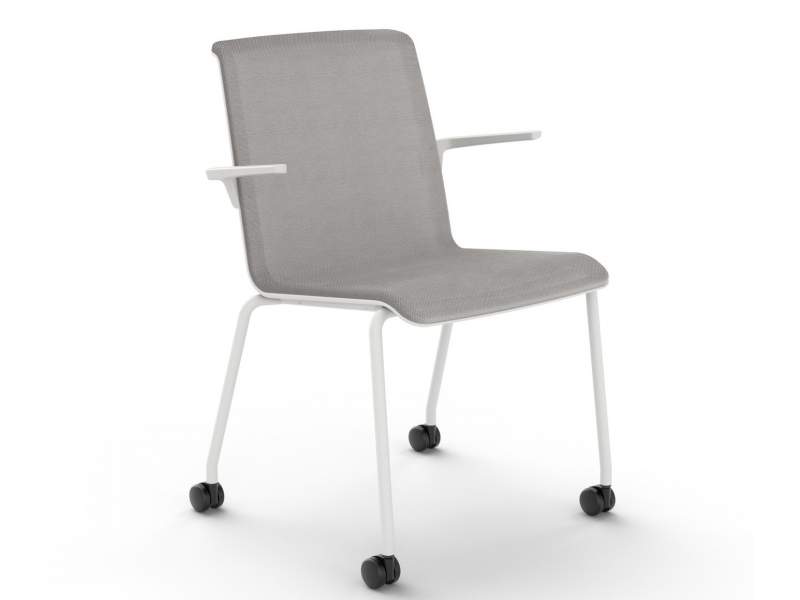 Seminarstuhl grau Seminarstühle mit Rollen Vierfußstuhl Brunner hero plus