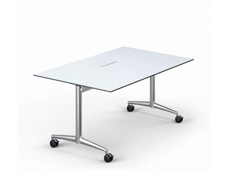 Klapptisch für Büro Schulungsraum, Klapptisch  fahrbar, Schulungstisch, elektrifizierbar, Konferenztisch mit Rollen, Brunner, fina fold