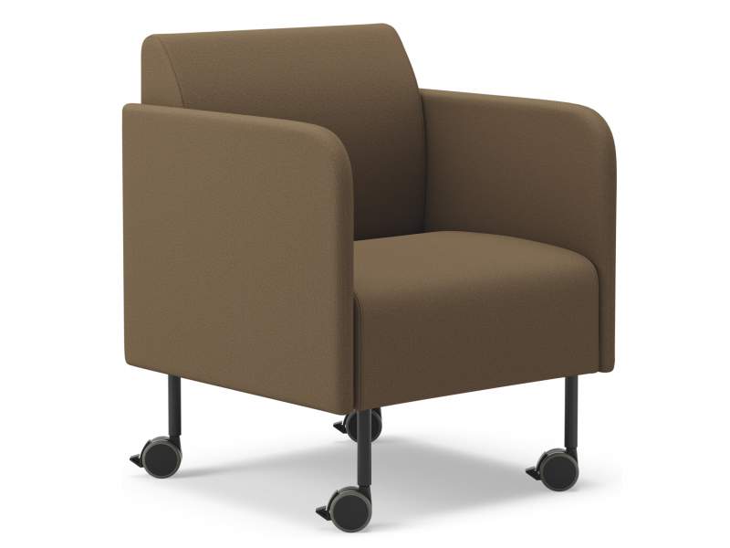 Sessel braun Loungesessel mit Rollen Lounge Sitzmöbel Kinnarps Gino