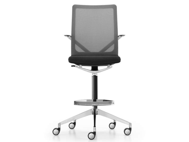 Drehstuhl Büro Drehstühle Konferenzstuhl schwarz Netzgewebe Hochstühle mit Rollen Girsberger Linq Hochstuhl