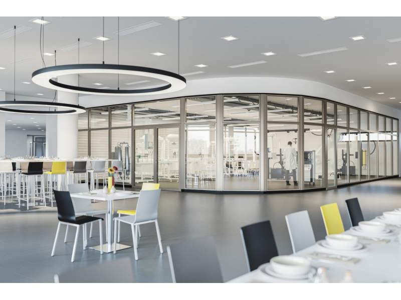 Dreischeiben-Verglasung Trennwandsysteme Glas Akustik Trennwand T34 EI30
