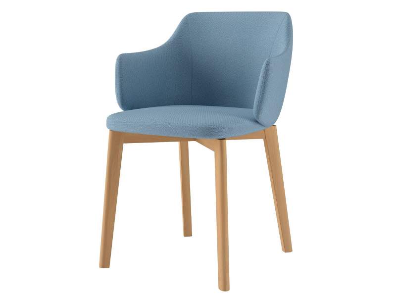 Besucherstuhl Holz Besucherstühle blau Konferenzstuhl Cafeteria Stuhl Assmann Büromöbel Triest