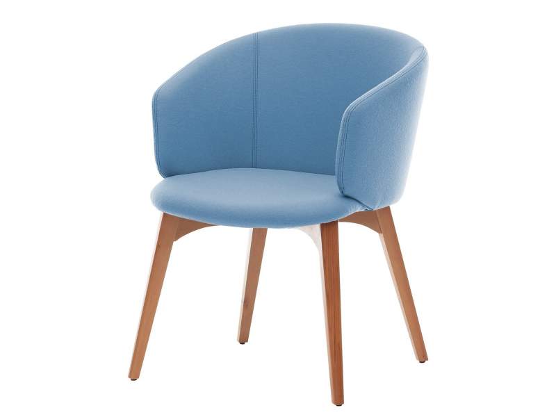 Besucherstuhl blau Besucherstühle Holz Loungesessel Loungestuhl Lounge Consento Assmann Büromöbel Trento