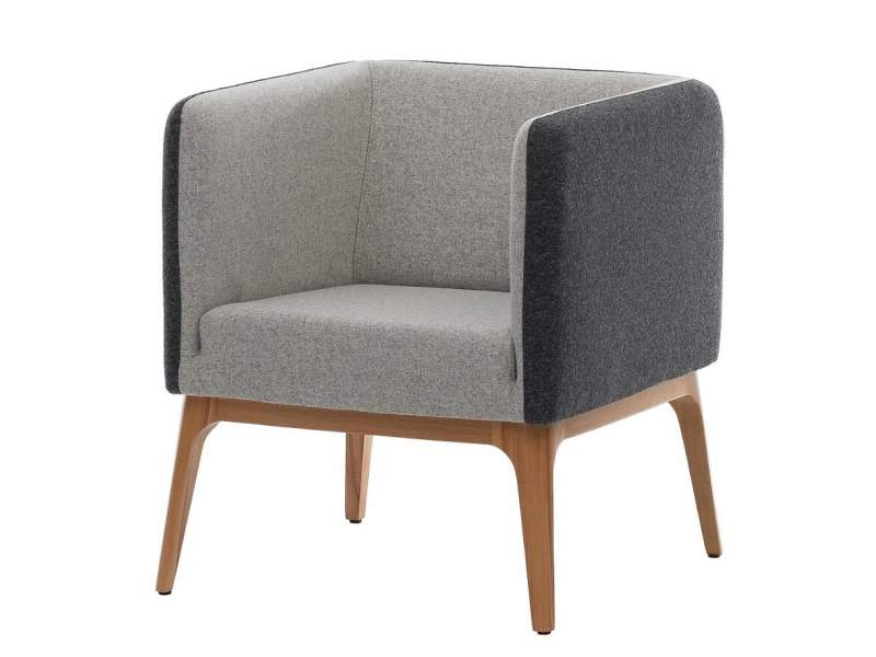 Loungesessel grau Sessel Holz Lounge Consento Assmann Büromöbel  Sanremo
