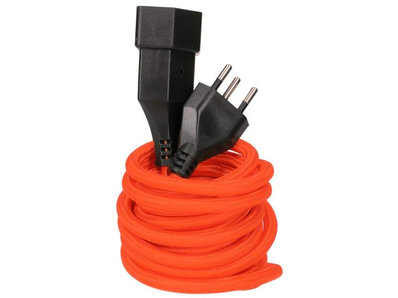 Textil-Verlängerung orange Elektrifizierungen, MAX HAURI AG, Verlängerungskabel