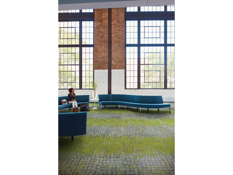 Textiler Bodenbelag Teppichfliesen Interface Moss In Stone