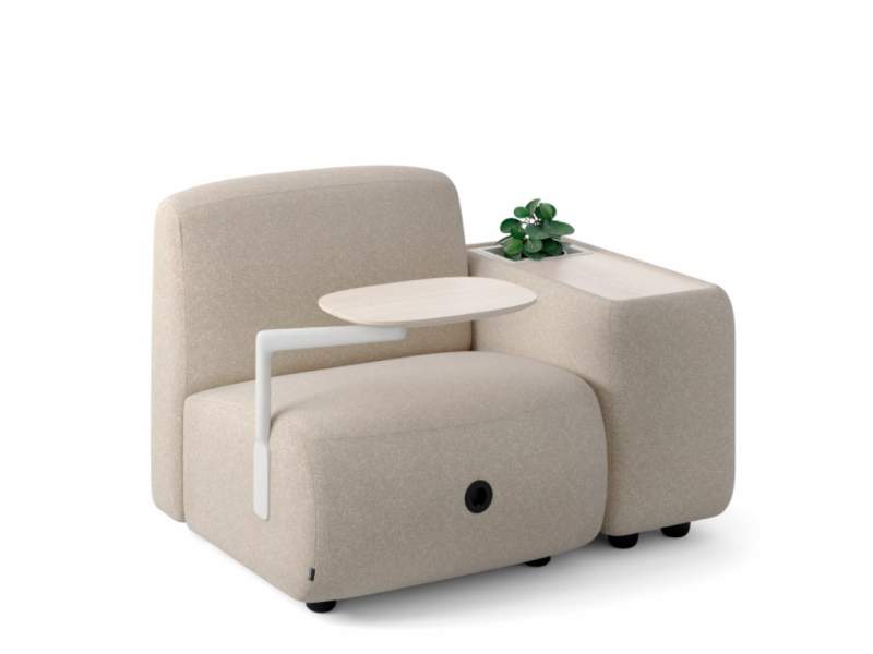 Materia Oas Modulsofa mit Armlehne, integrierter Ablage und optionaler Schreibplatte