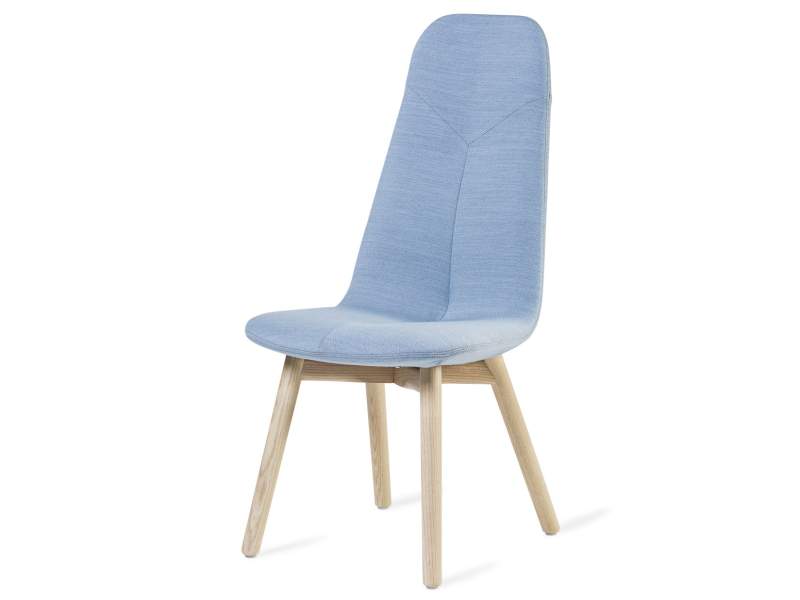 Stuhl mit hoher Rückenlehne Besucherstuhl blau Besucherstühle Holz Skandiform Primo