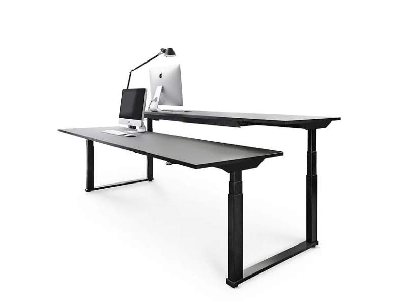 Büro Sitz Stehtisch Holz Büromöbel ergonomisch, Elektrisch höhenverstellbarer Schreibtisch KIM, Semplice Duo Lite Sitz/Steh-Bürotisch
Doppelarbeitsplatz
höhenverstellbar
