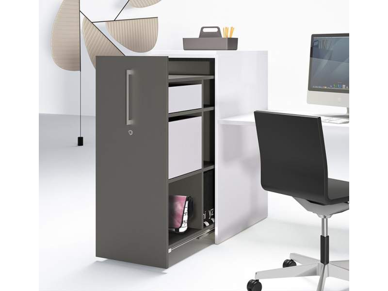 Sideboard Büro Apothekerschrank grau, werner works, Apothekerschränke