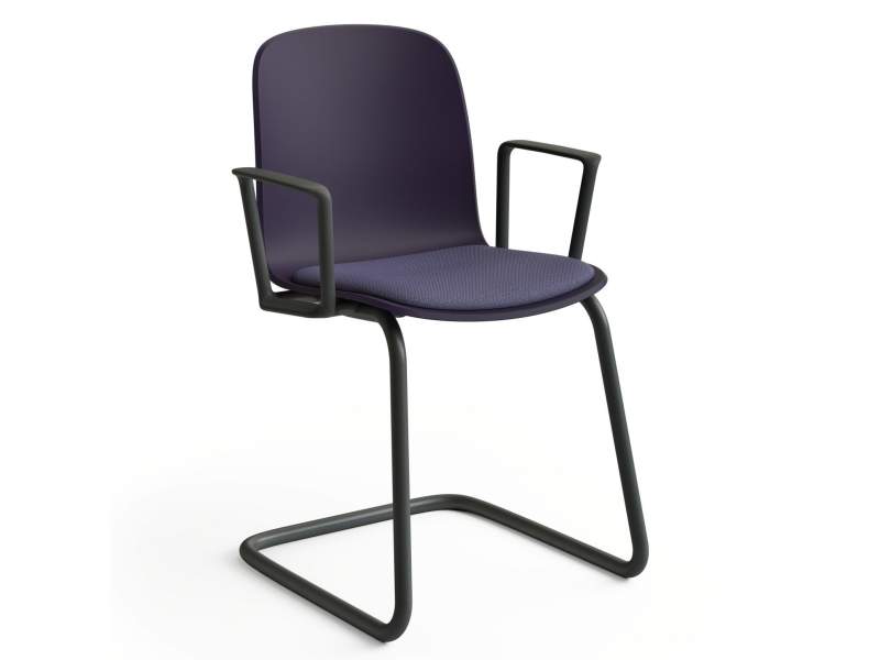 Besucherstuhl Freischwinger violett Besucherstühle Cafeteria Stuhl Kantinen Stuhl Steelcase Cavatina