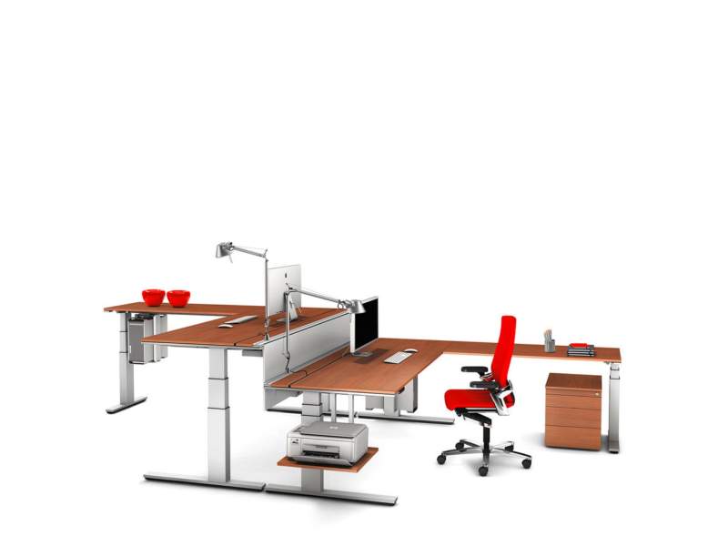Brauner Schreibtisch höhenverstellbar Ergonomie Büromöbel Schreibtische ergonomisch, WINI, WINEA PRO Arbeitstisch