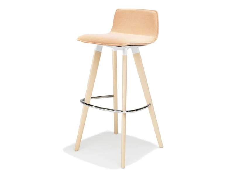 Barhocker orange Barstuhl mit Vierfußgestell aus Holz Kusch+Co uni_verso Barhocker