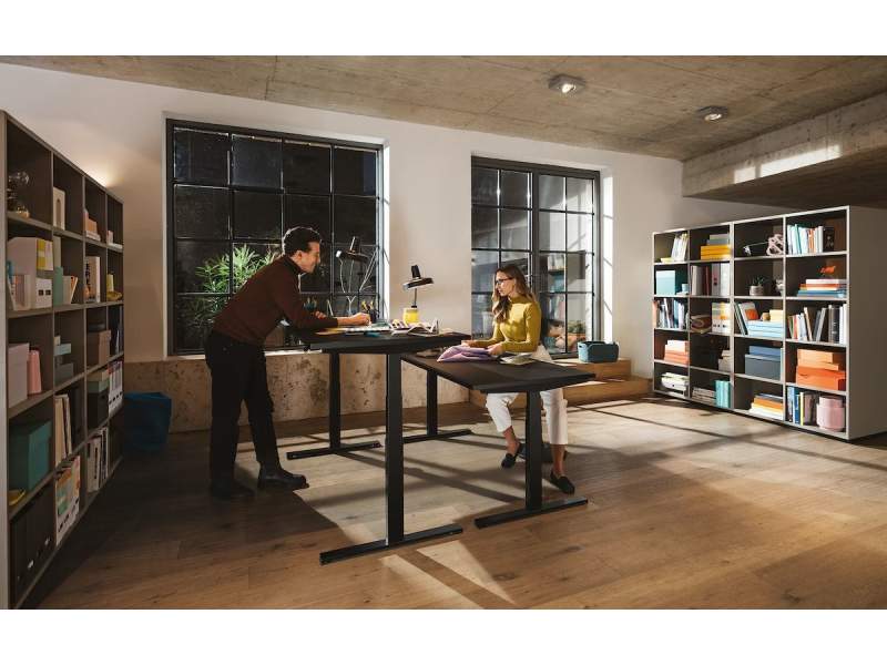 Höhenverstellbarer Schreibtisch elektrisch ergonomische Schreibtische schwarz Neudoerfler Flux E