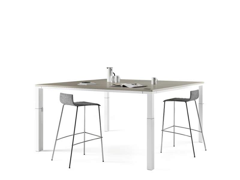 höhenverstellbarer Konferenztisch weiss Konferenztische Büro Besprechungstisch Assmann Büromöbel Plaza
rechteckige Tischplatte