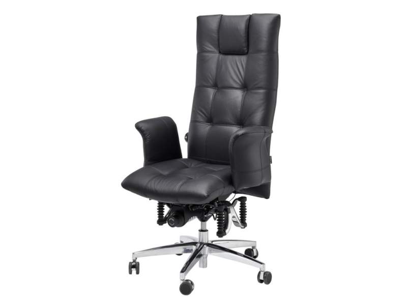 Ergonomischer Bürostuhl schwarz Leder Schreibtischstuhl ergonomisch Drehstuhl Büro Drehstühle, Haider Bioswing, BIOSWING 780 iQ
