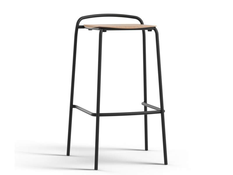 Barstuhl Stahl Barhocker Holzschale Brunner nate s