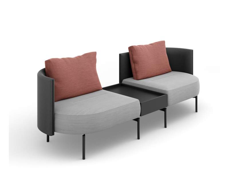 Bank grau Bänke Lounge Brunner oval