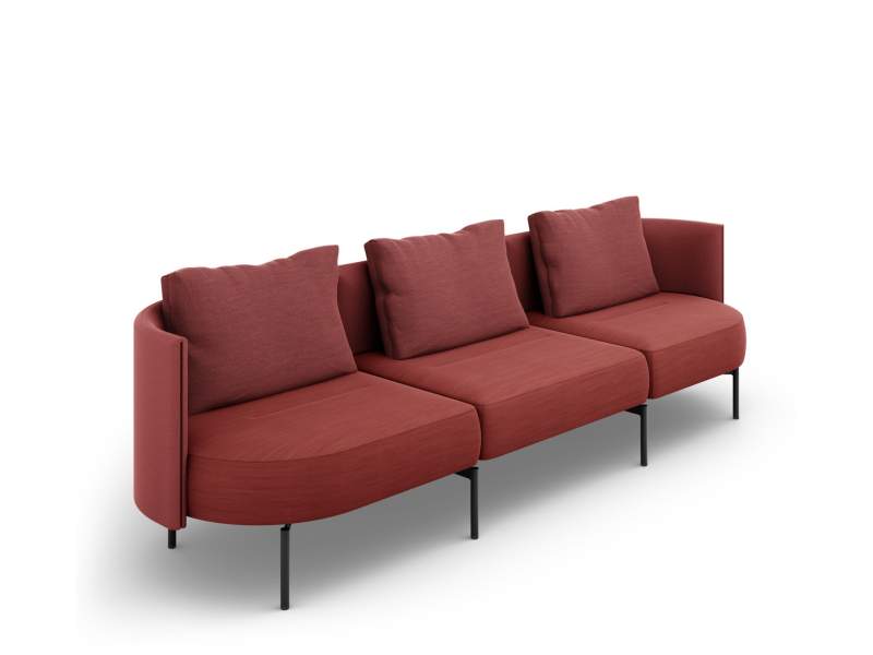 Loungesofa rot Sofa Lounge Brunner oval