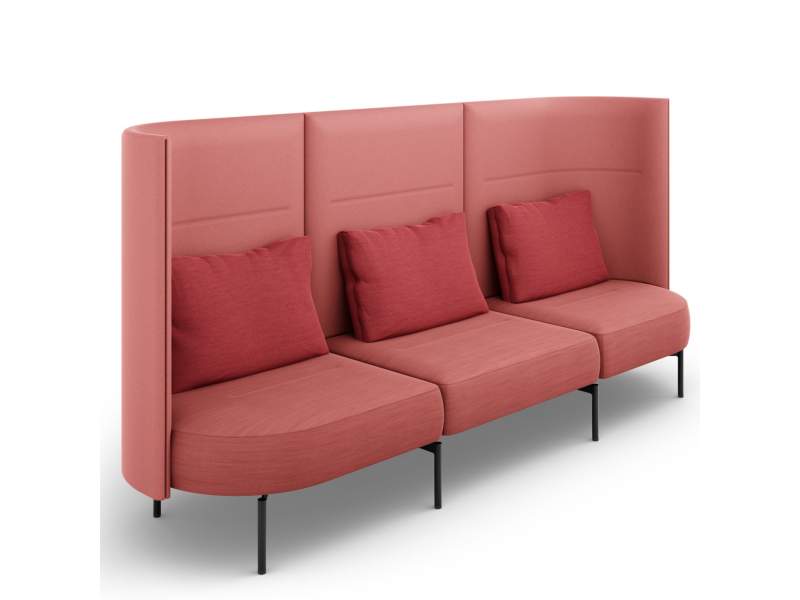 Loungesofa mit Trennwand rosa Sofa Lounge Brunner oval