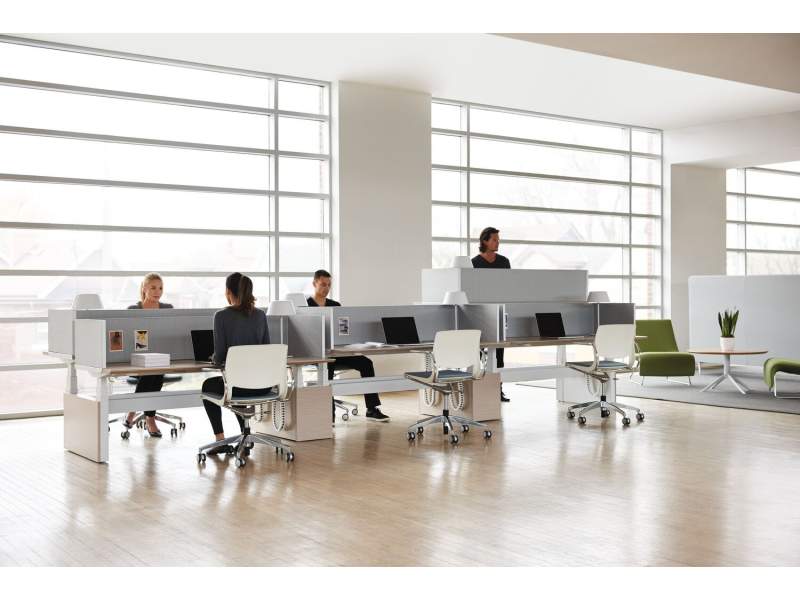 Elektrisch Höhenverstellbarer Schreibtisch ergonomisches Büro Schreibtische Team-Tisch Team Arbeit Team-Tische Ergonomie Büromöbel Teknion, Height-Adjustable Bench