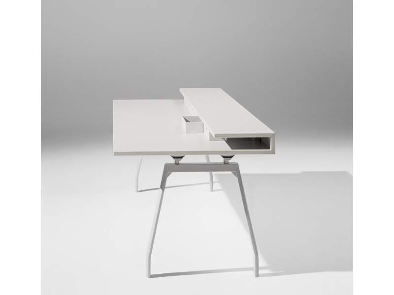 Design Schreibtisch weiss Schreibtische modern Sichtschutz, Unifor, MDL System
