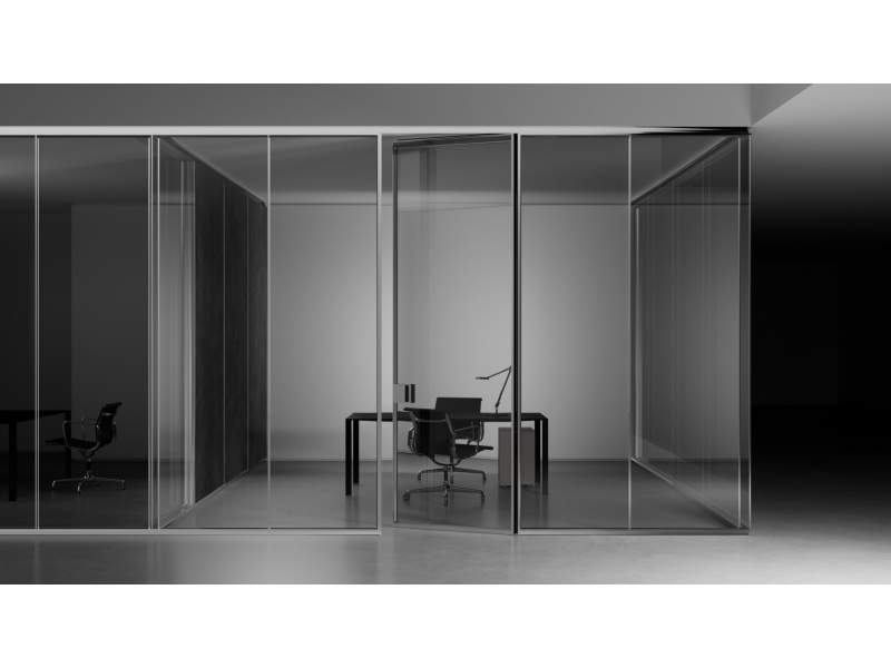 Raumhohe Trennwaende Glass Stellwand Aluminium, Unifor, Parete AP