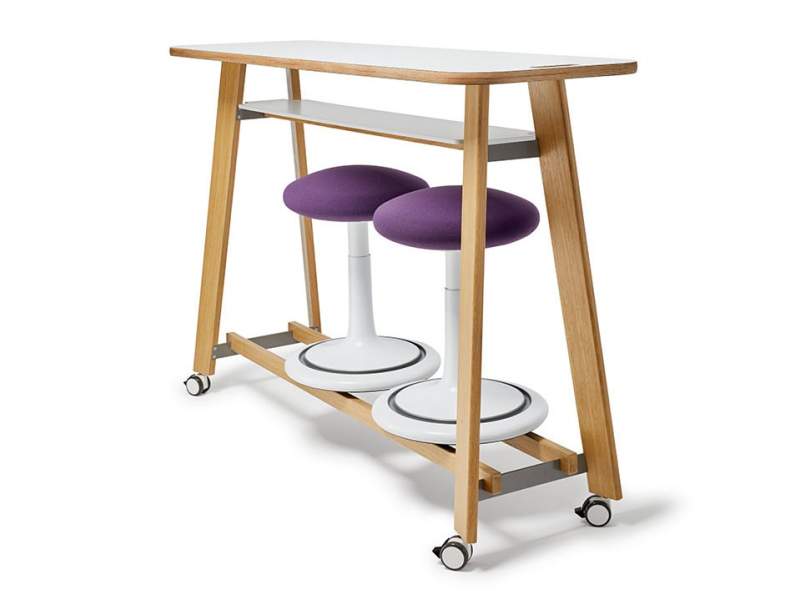 Rolltisch Holz Stehtisch fahrbar Rolltische Konferenztisch hoch ONGO Meet