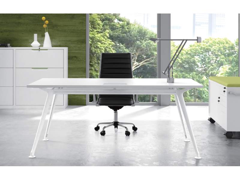 Bürotisch weiss Bürotische Schreibtisch rechteckig Schreibtische Büro Hüba BELLEVUE
