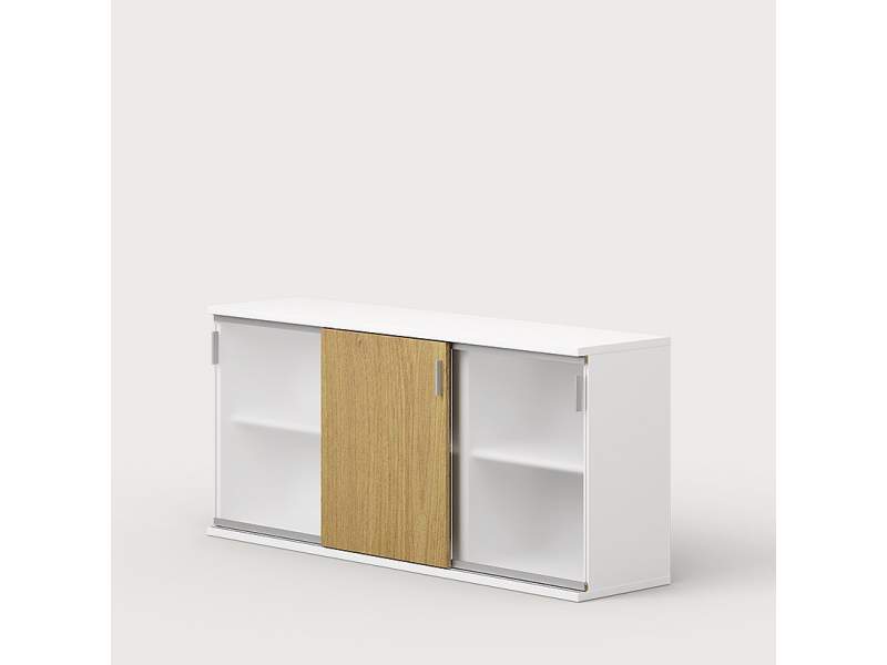 Büroschrank Sideboard weiss Schiebetürschrank Holz Leuwico, iSCUBE