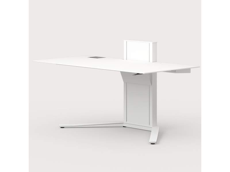 Höhenverstellbarer Schreibtisch Büro Schreibtische höhenverstellbar Arbeitsplatz Sitz-Steh Tisch Holz Leuwico HighONE