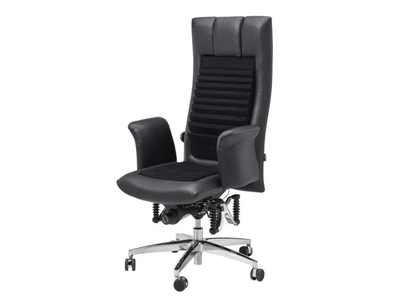 Ergonomischer Bürostuhl schwarz Leder Schreibtischstuhl ergonomisch Drehstuhl Büro Drehstühle, Haider Bioswing, BIOSWING 780 iQ Detensor