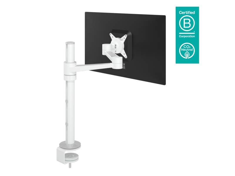 Monitorarm Aluminium Monitorhalterung, Tischklemme, Kabellochbefestigung, Monitor-Befestigung Dataflex Viewlite Monitorarm in weiss 120