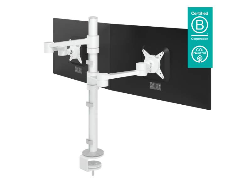 Monitorarm Aluminium Monitorhalterung, Tischklemme, Kabellochbefestigung, Monitor-Befestigung Dataflex Viewlite Monitorarm in weiss 140