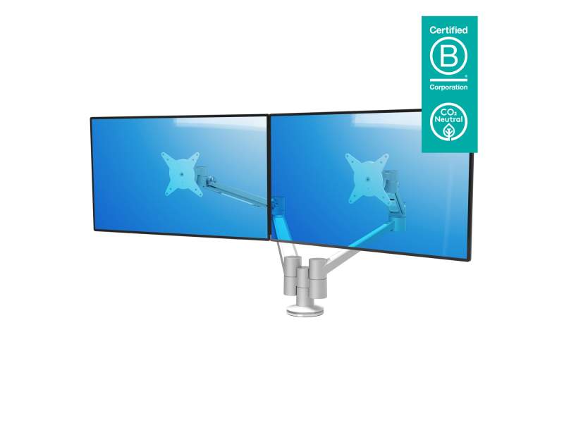 Monitorarm Dual Monitorhalterung, Tischklemme, Kabellochbefestigung, Monitor-Befestigung Dataflex Viewlite Monitorarm - Schreibtisch 652