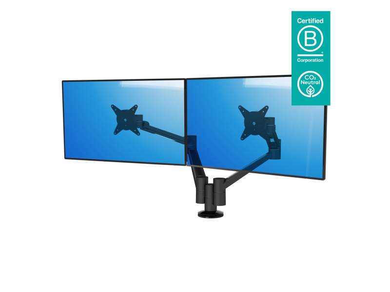 Monitorarm Dual Monitorhalterung, Tischklemme, Kabellochbefestigung, Monitor-Befestigung Dataflex Viewlite plus Monitorarm - Schreibtisch 653