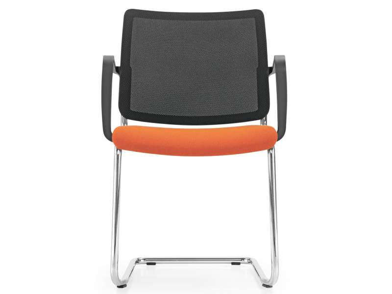 Freischwinger Besucherstühle orange Konferenzstühle Netzgewebe Konferenzstuhl Girsberger, Yanos Besucherstuhl