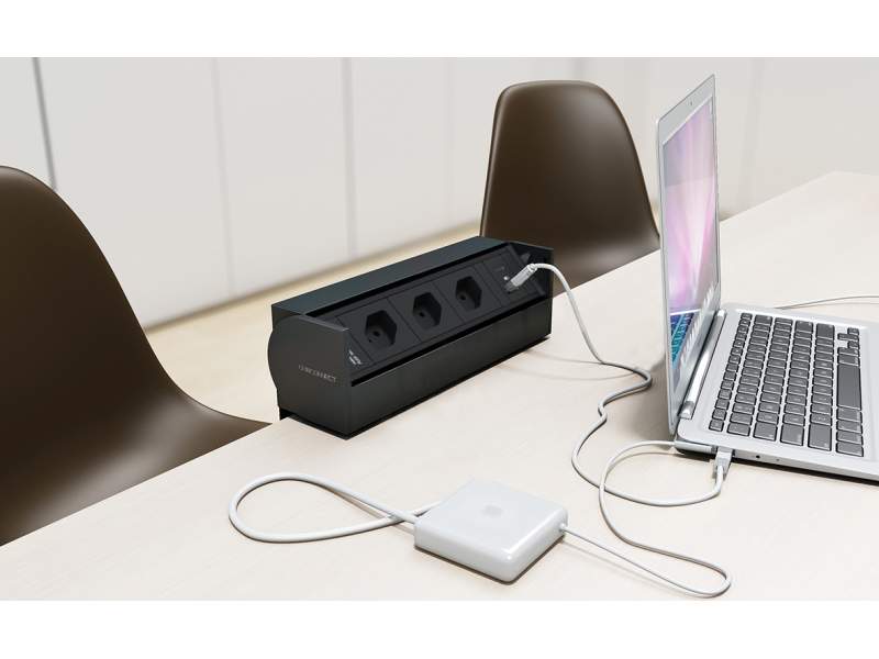 Elektro-Steckdosen schwarz IT/EDV-Dosen Max Hauri CONNECT PRISMA